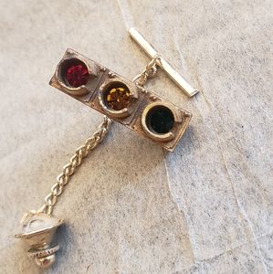 Vintage stop light tie pin